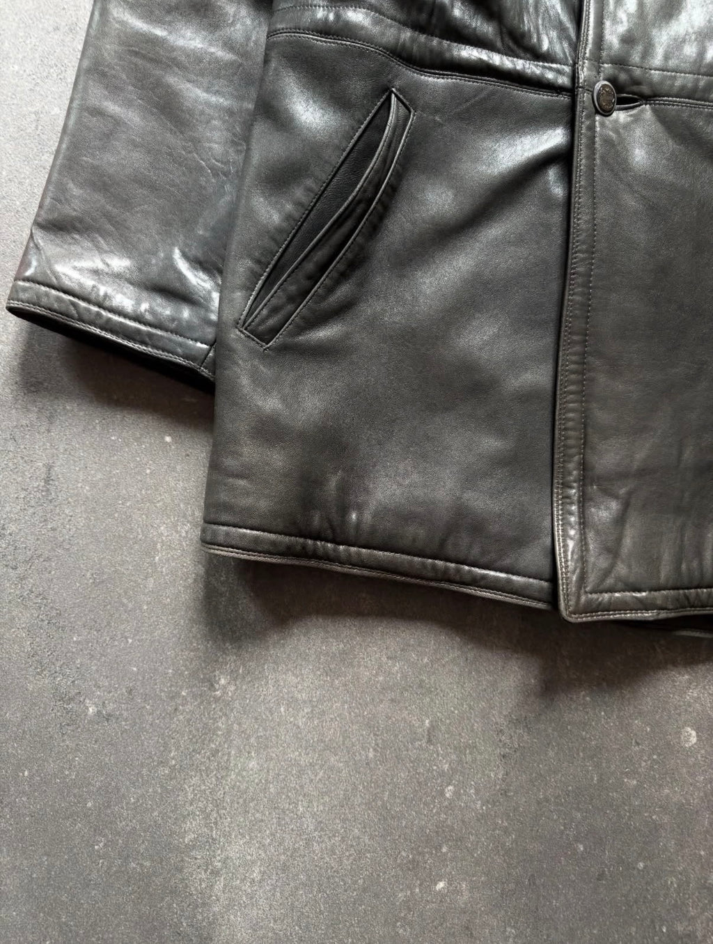 Gianni Versace 80s Leather Field Jacket