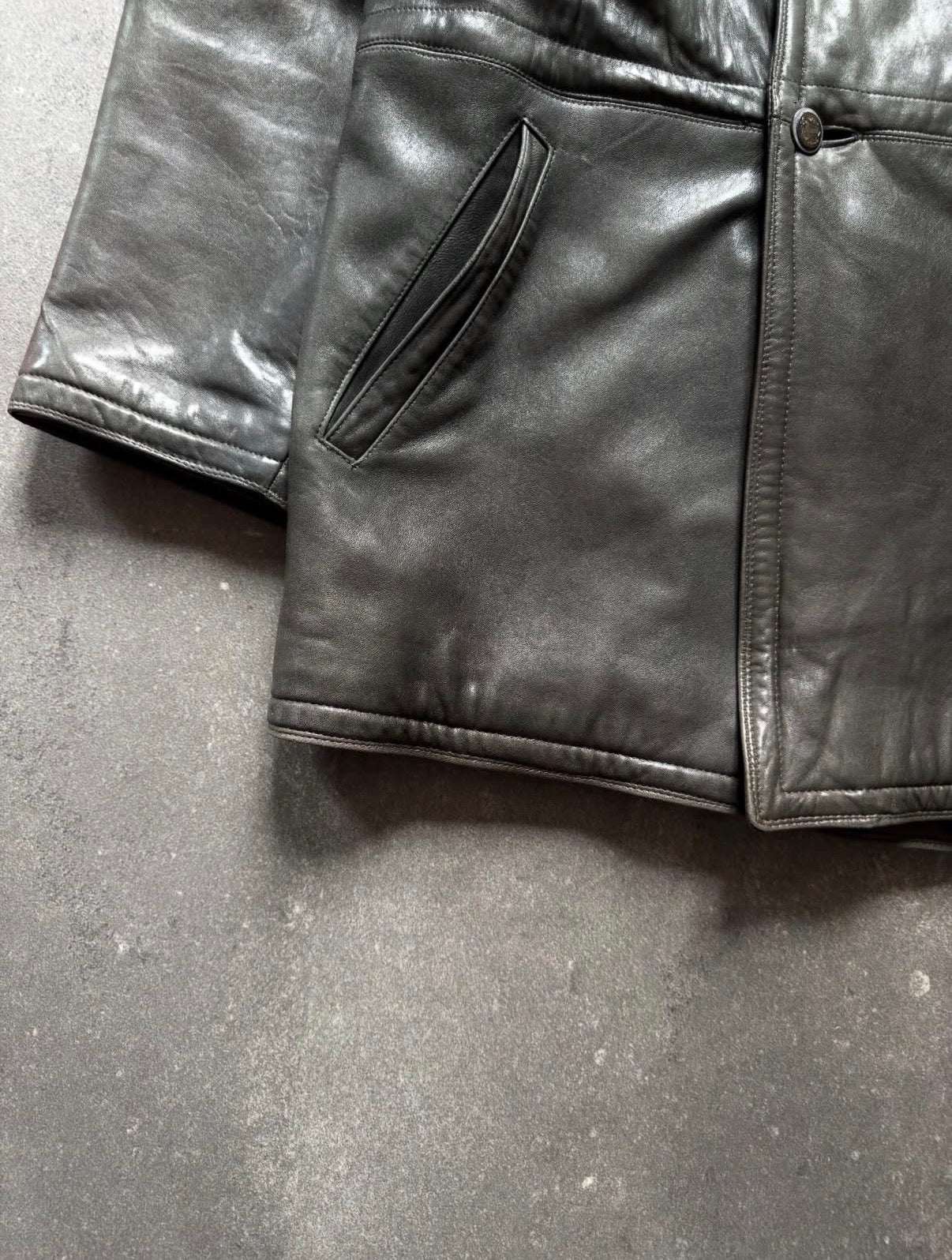 Gianni Versace 80s Leather Field Jacket