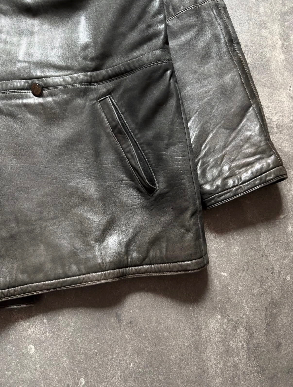 Gianni Versace 80s Leather Field Jacket
