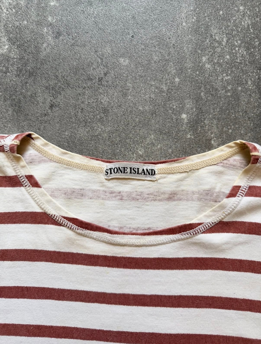 Stone Island SS88 Striped Spell-out Breton Tee