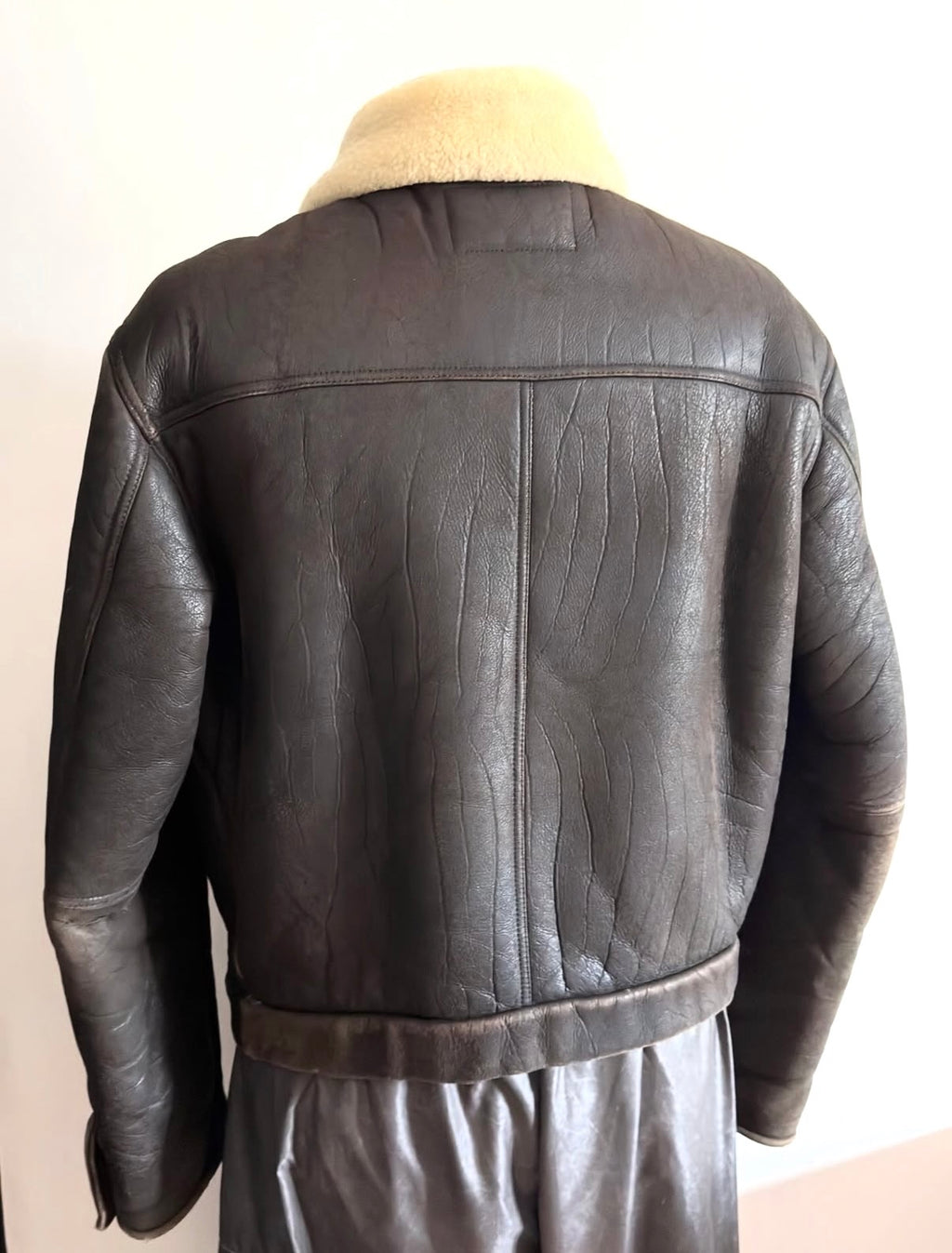 Armani Jeans 90s Shearling Type B-3 Flight Leather Jacket