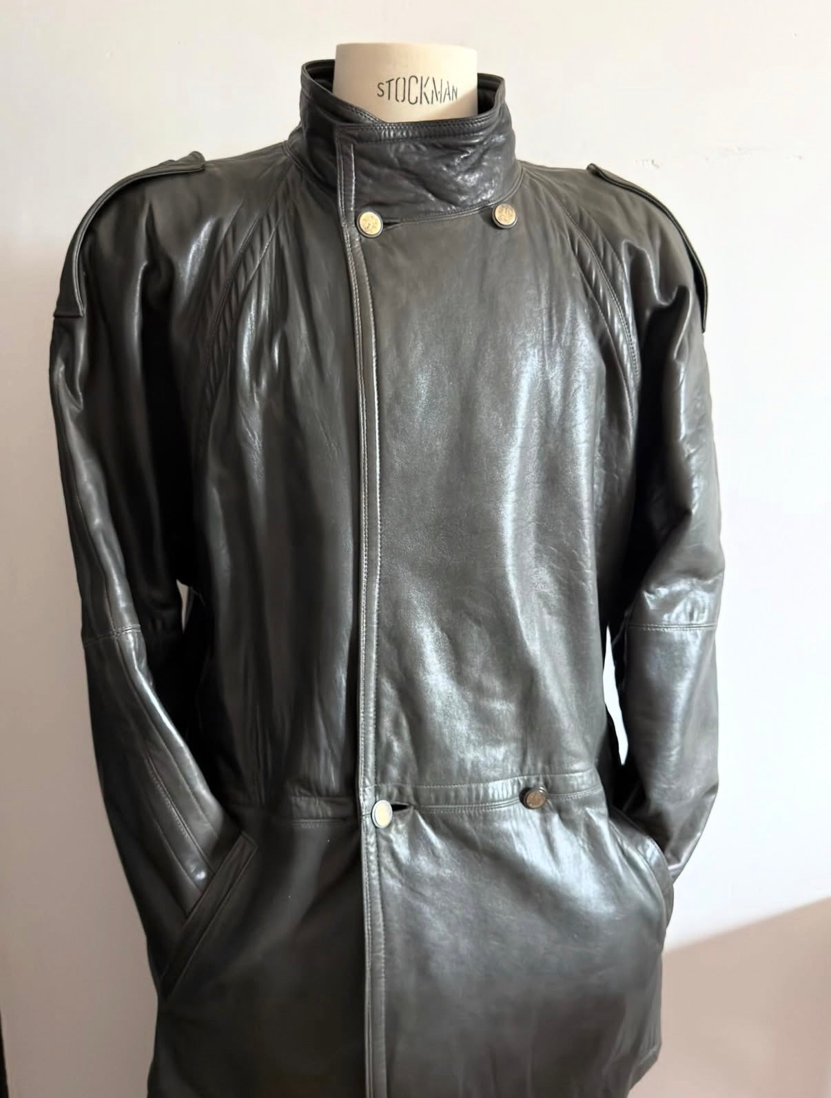 Gianni Versace 80s Leather Field Jacket