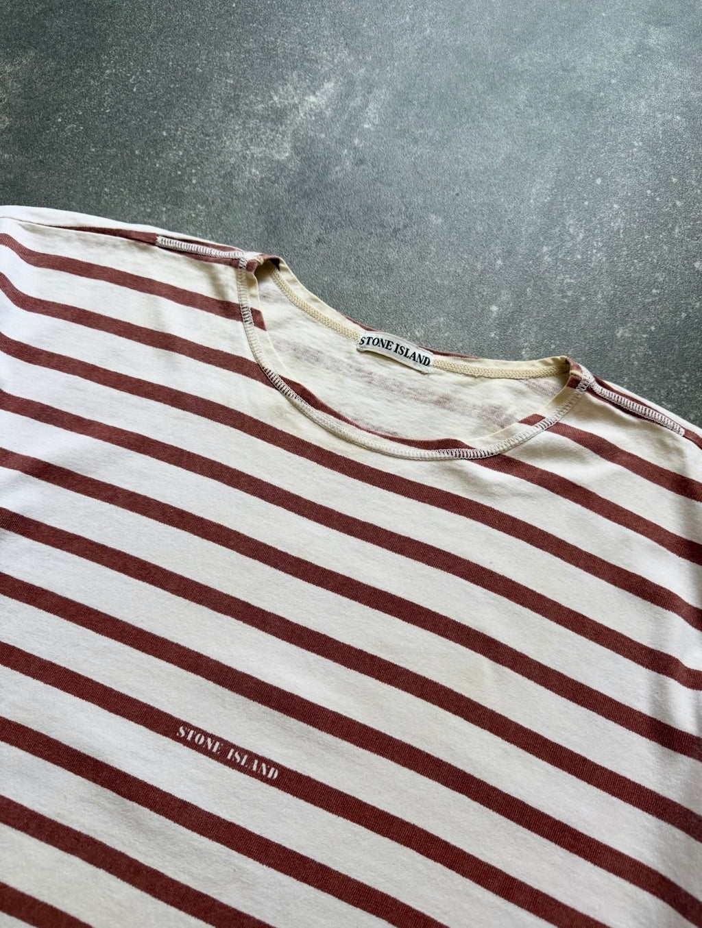 Stone Island SS88 Striped Spell-out Breton Tee