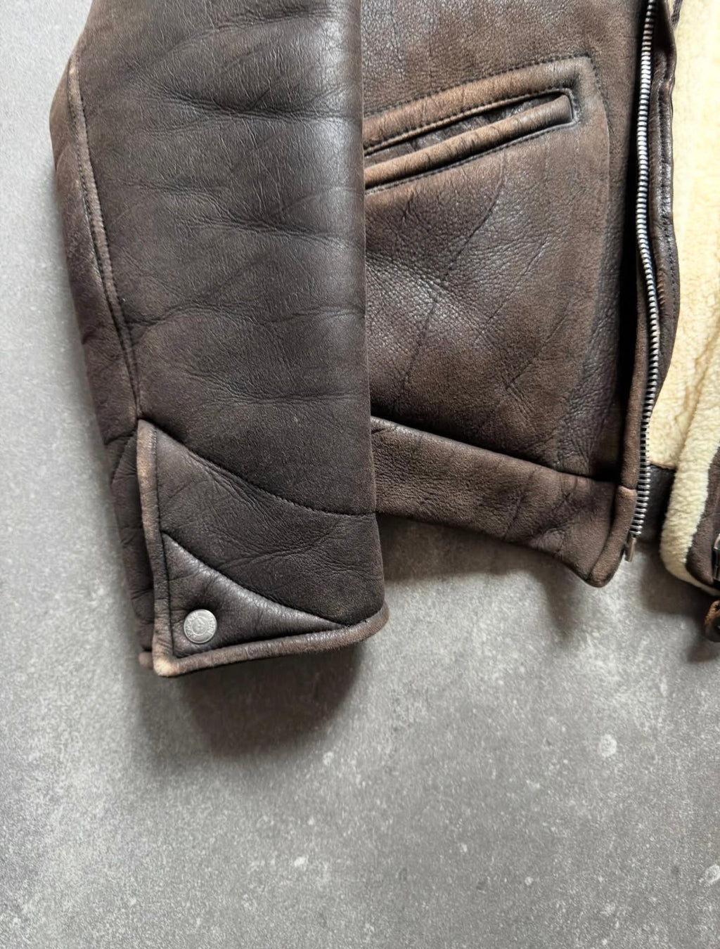 Armani Jeans 90s Shearling Type B-3 Flight Leather Jacket