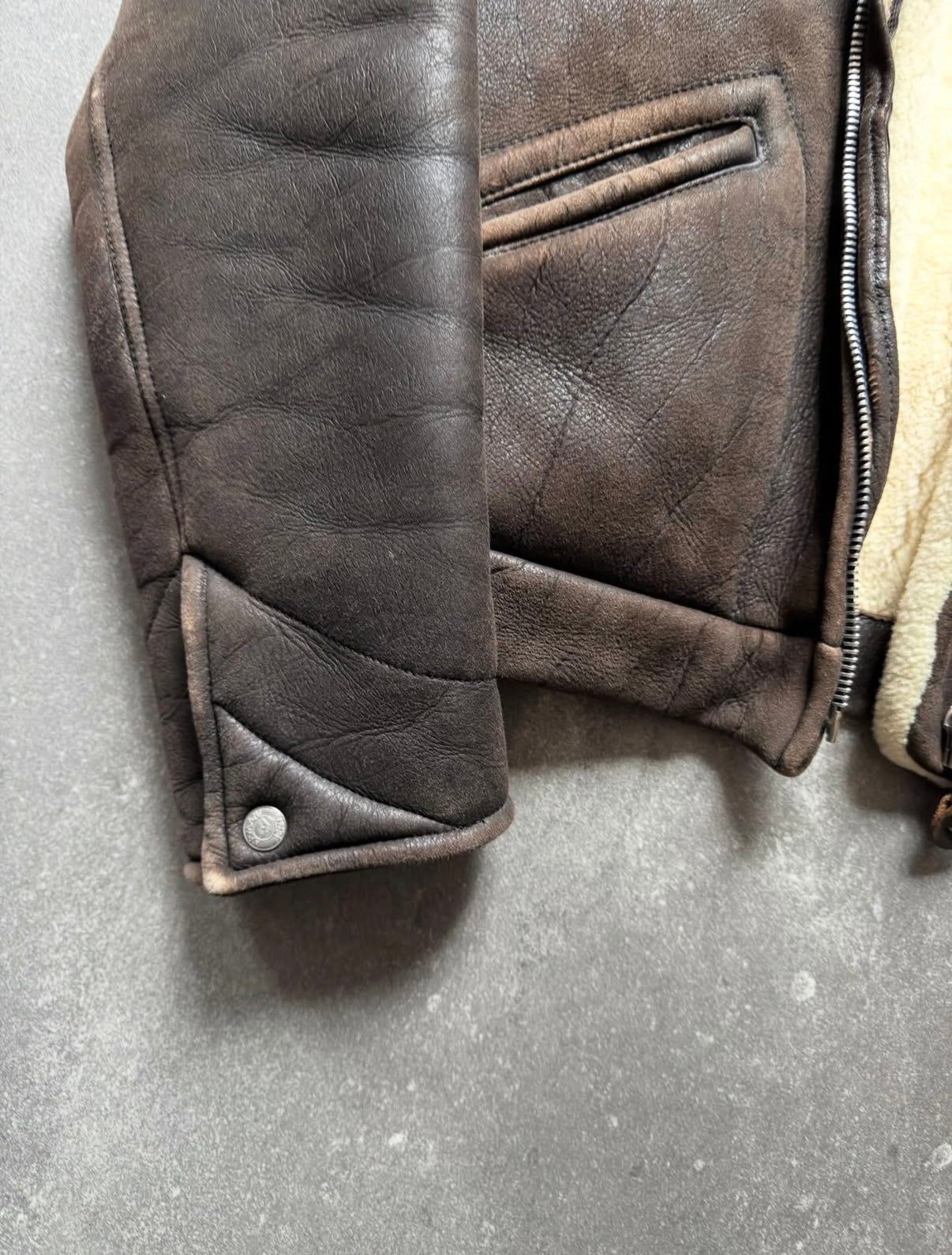 Armani Jeans 90s Shearling Type B-3 Flight Leather Jacket