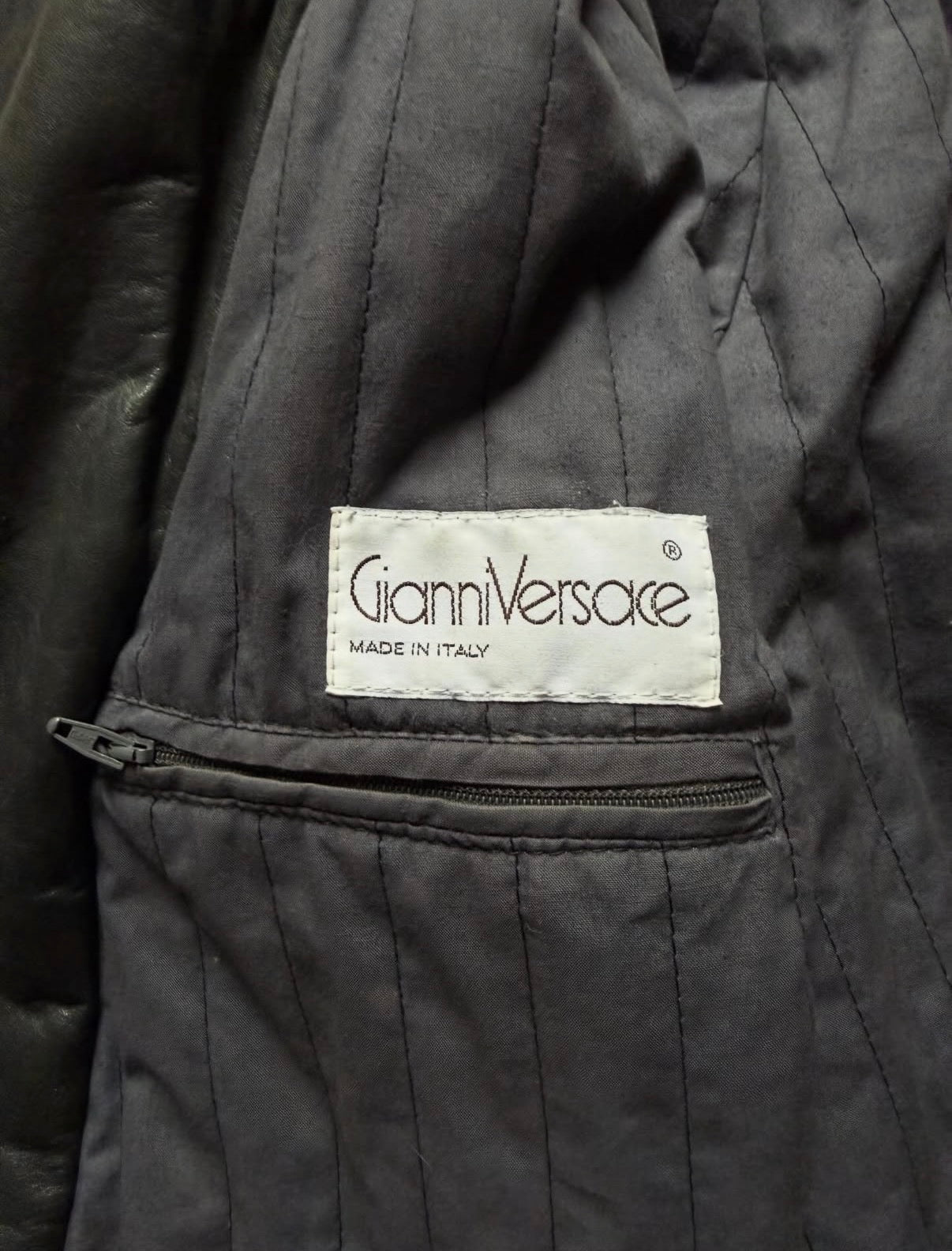 Gianni Versace 80s Leather Field Jacket