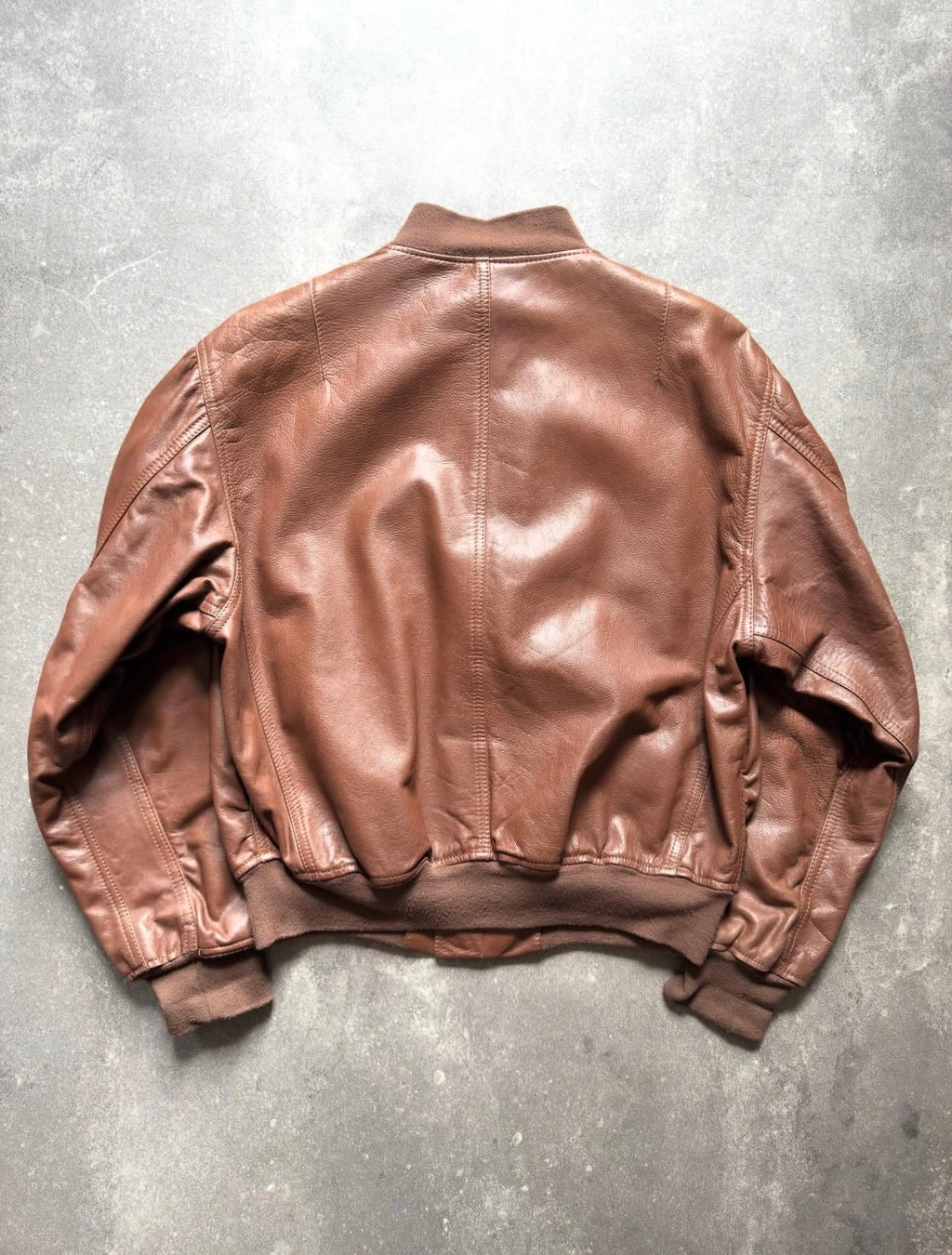Emporio Armani 80s MA-1 Leather Bomber Jacket
