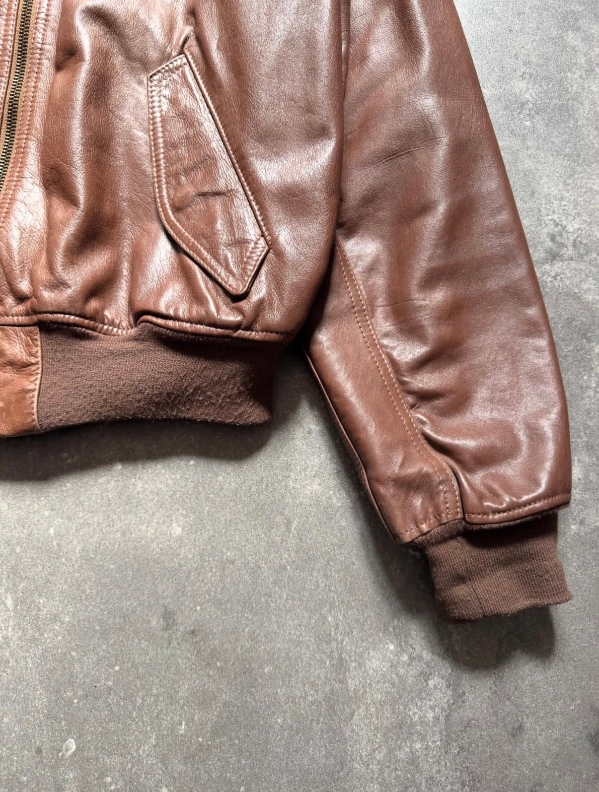 Emporio Armani 80s MA-1 Leather Bomber Jacket