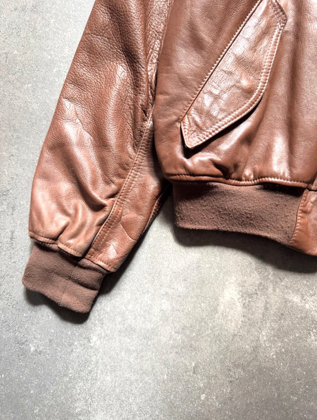 Emporio Armani 80s MA-1 Leather Bomber Jacket