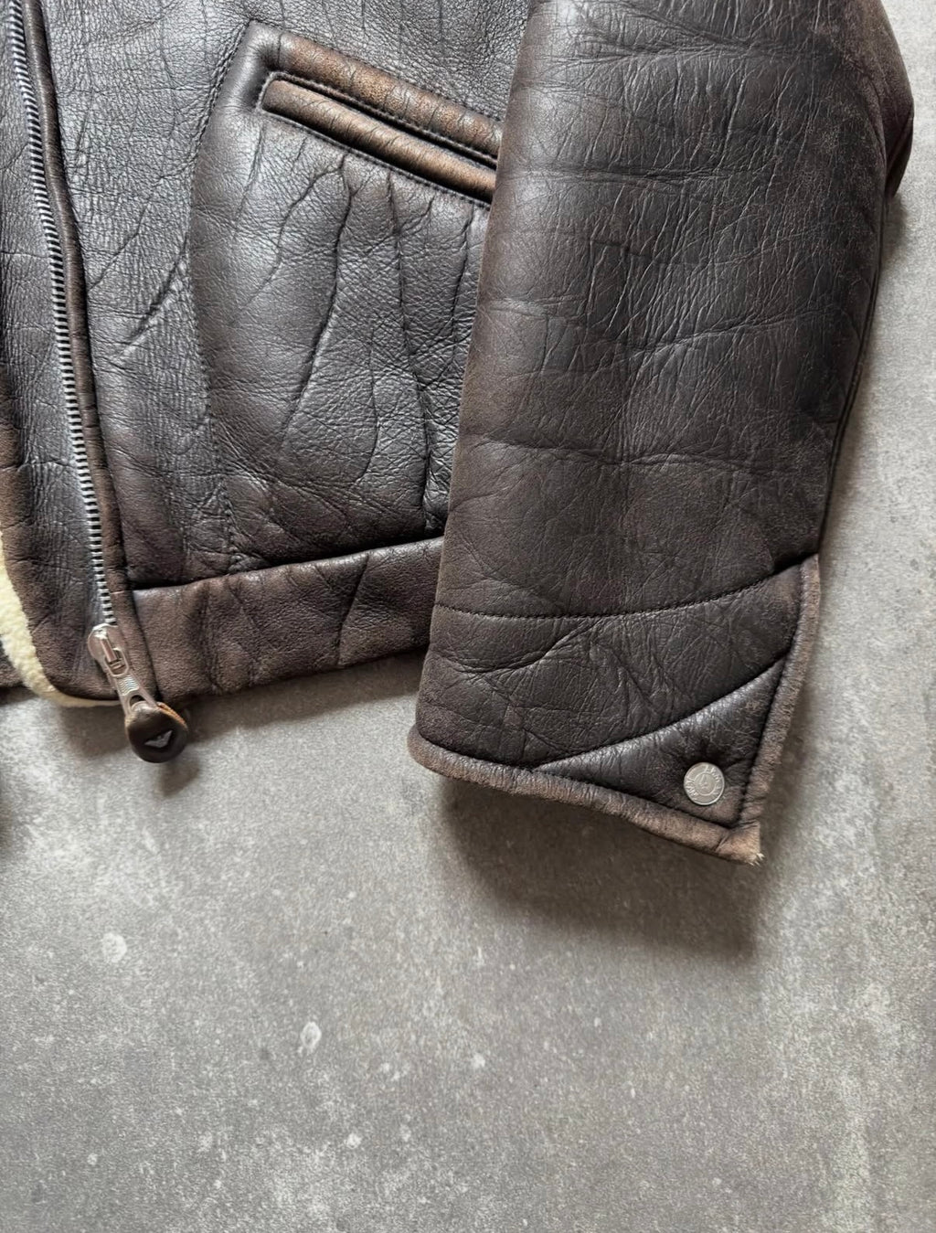 Armani Jeans 90s Shearling Type B-3 Flight Leather Jacket