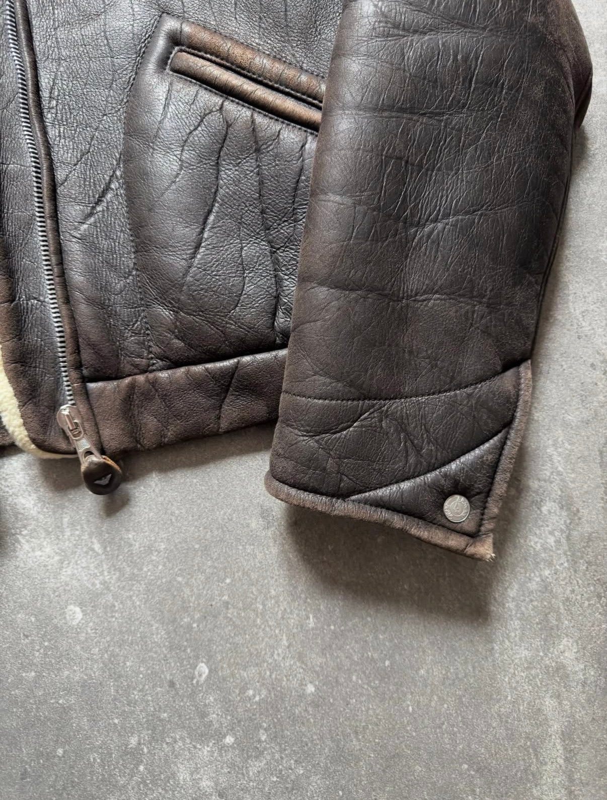 Armani Jeans 90s Shearling Type B-3 Flight Leather Jacket