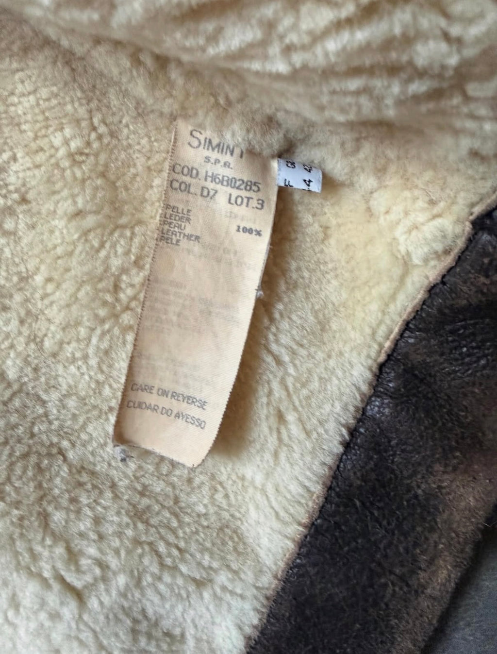 Armani Jeans 90s Shearling Type B-3 Flight Leather Jacket