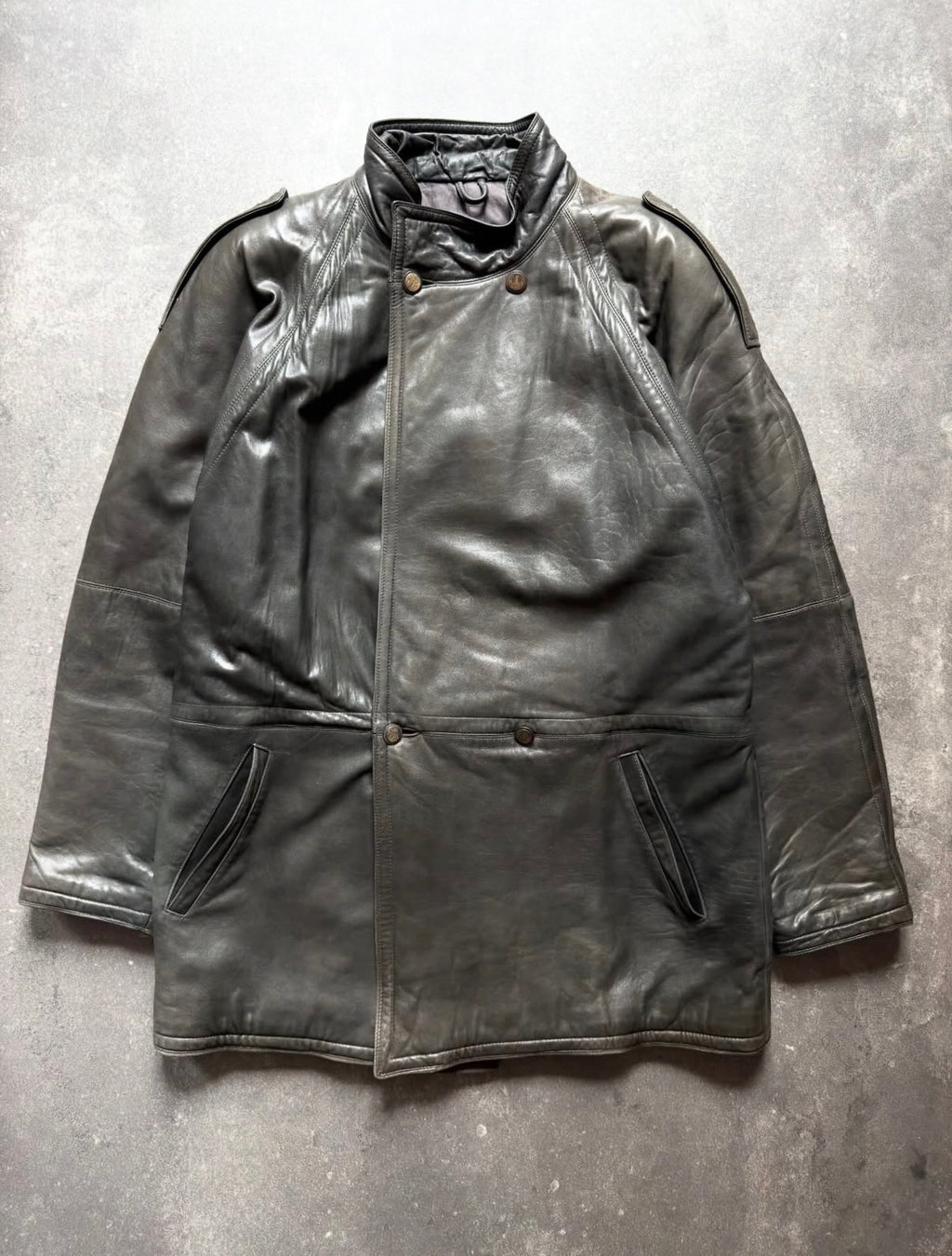 Gianni Versace 80s Leather Field Jacket