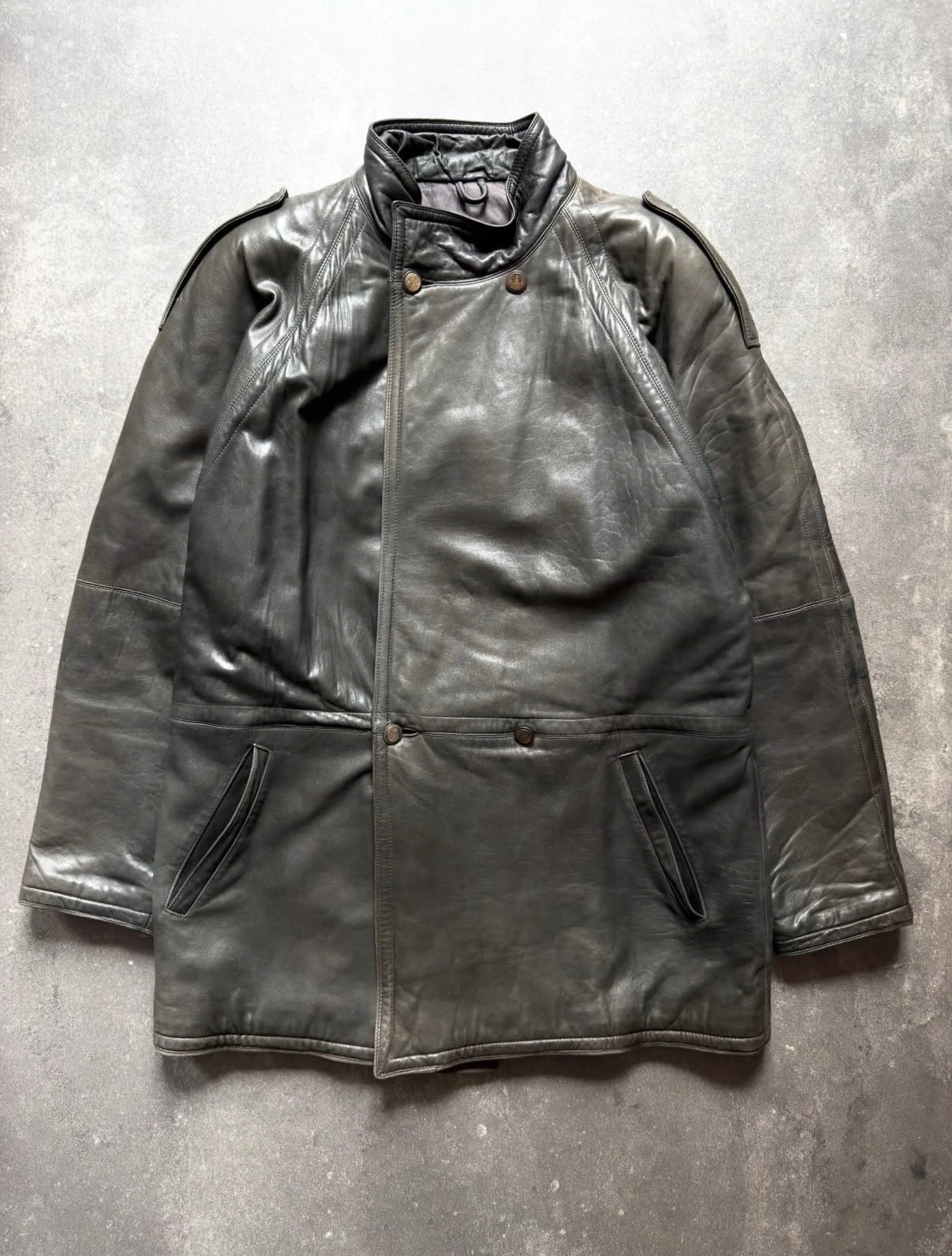 Gianni Versace 80s Leather Field Jacket