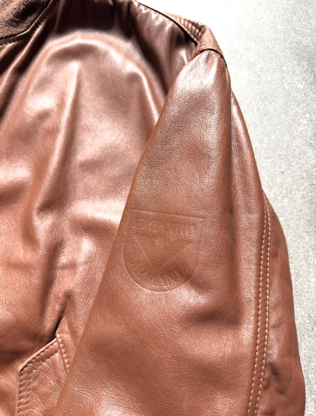 Emporio Armani 80s MA-1 Leather Bomber Jacket