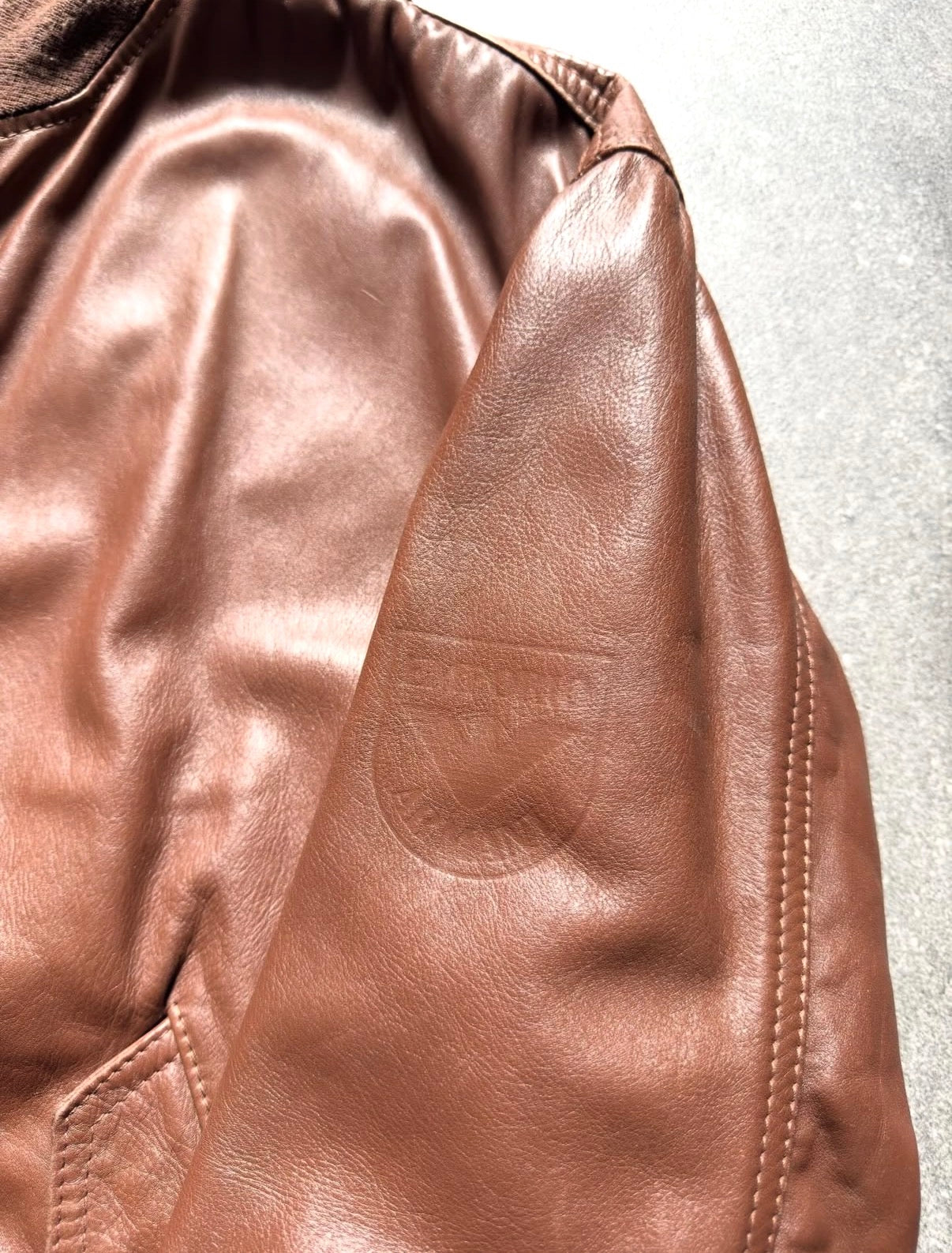 Emporio Armani 80s MA-1 Leather Bomber Jacket