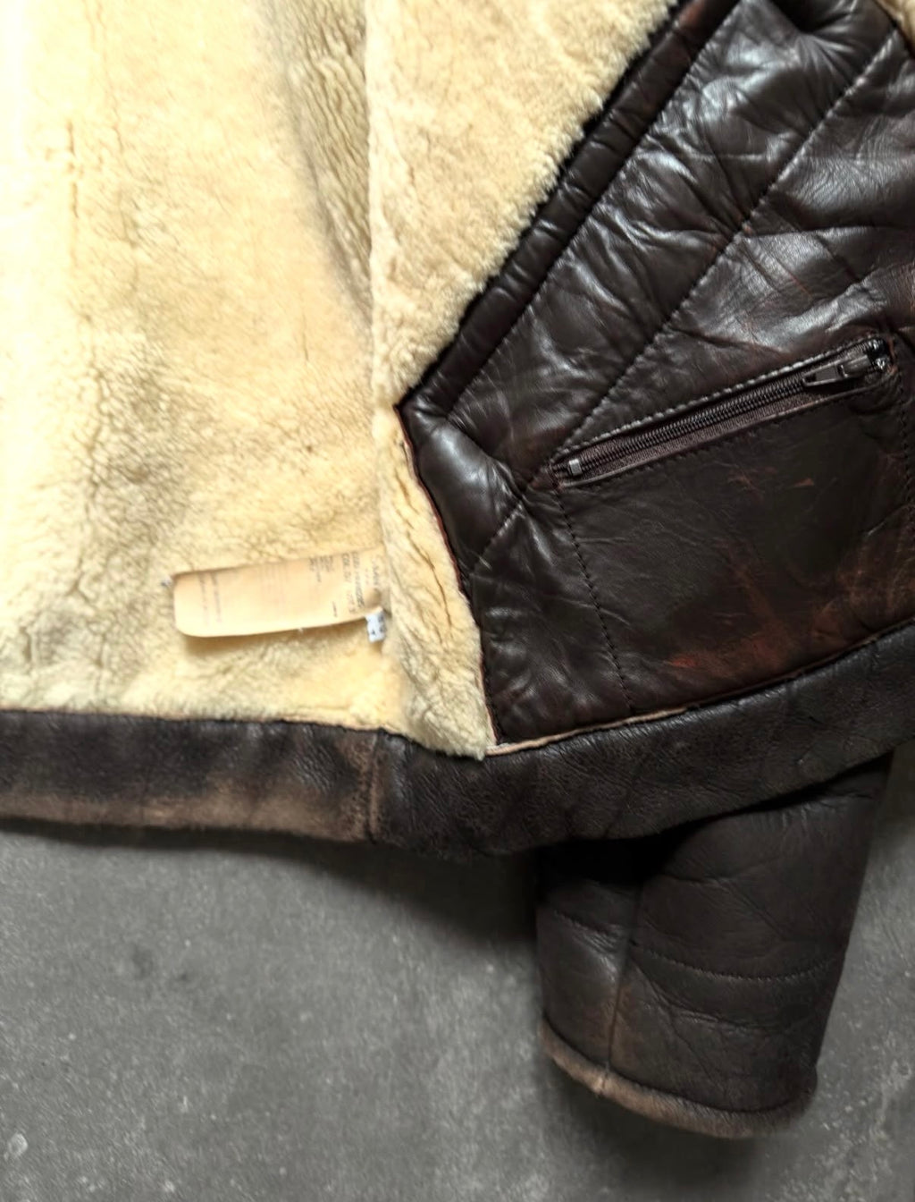 Armani Jeans 90s Shearling Type B-3 Flight Leather Jacket